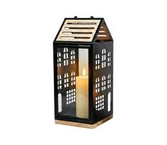 Dekoratyvinis žibintas HOME 34,5 cm juodas/smėlio spalvos