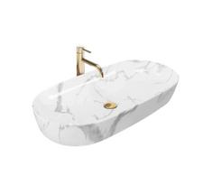 REA-U8403 - Praustuvas ant stalviršio CLEO 41x81 cm keramika/marmuro dekoras