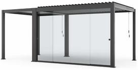Siena pavėsinei Home4you Mirador-111, 93.5 cm x 227 cm, skaidri sp./pilka sp.