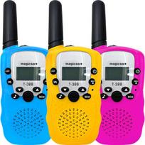 Ilgo nuotolio racijų rinkinys 3 vnt. su LCD ekranu ir papildomomis funkcijomis, skirtas lauko veikloms ir komunikacijai