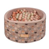 FLUMI personalizuotas kamuoliukų baseinas + 200 kamuoliukų, Bear Beige