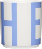 Design Letters Puodelis Vintage ABC Hero, baltas-mėlynas
