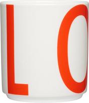 Design Letters Puodelis Vintage ABC Love, baltas-raudonas
