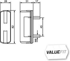 HELLA Valstybinio numerio apšvietimas HELLA VALUEFIT 2KA 357 014-001