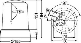 HELLA Besisukantis švyturėlis KL 7000 2RL 008 061-101