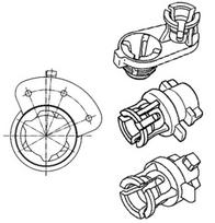 HELLA Laikiklis, vykdomasis elementas žibintų diapaz. reguliuoti 8HG 183 586-001