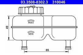 ATE Išsiplėtimo bakelis, stabdžių skystis brake fluid reservoir 03.3508-8302.3