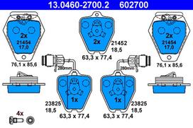 ATE Stabdžių kaladėlių komplektas Brake pad set 13.0460-2700.2