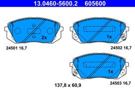ATE Stabdžių kaladėlių komplektas Brake pad set 13.0460-5600.2