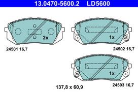 ATE Stabdžių kaladėlių komplektas ATE Ceramic 13.0470-5600.2