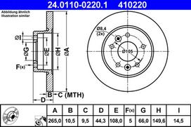 ATE Stabdžių diskas Brake rotor 24.0110-0220.1
