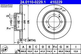 ATE Stabdžių diskas Brake rotor 24.0110-0229.1