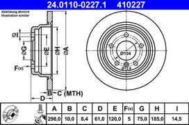 ATE Stabdžių diskas Brake rotor 24.0110-0227.1