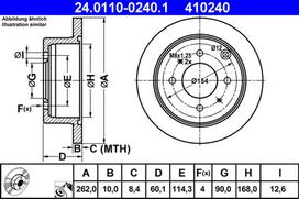 ATE Stabdžių diskas Brake rotor 24.0110-0240.1
