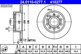 ATE Stabdžių diskas Brake rotor 24.0110-0277.1