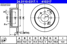 ATE Stabdžių diskas Brake rotor 24.0110-0317.1