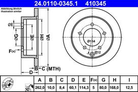 ATE Stabdžių diskas Brake rotor 24.0110-0345.1
