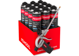 Putos klijuojančios greito sukibimo PENOSIL Fast Foam Adhesive 888 12vnt +C1 pistoletas, mėlyna, 830ml