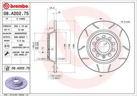 BREMBO Stabdžių diskas XTRA LINE - Max 08.A202.75