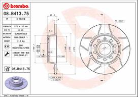 BREMBO Stabdžių diskas XTRA LINE - Max 08.B413.75