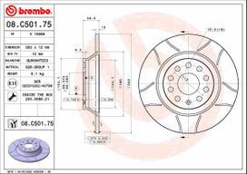 BREMBO Stabdžių diskas XTRA LINE - Max 08.C501.75