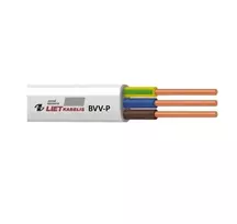 Instaliacinis kabelis LIETKABELIS Ydy P 300/500V 3*2,5, (BVV-P) plokšč. monol.(rul 10m)