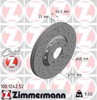 ZIMMERMANN Stabdžių diskas SPORT BRAKE DISC Z 100.1242.52