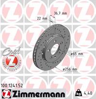 ZIMMERMANN Stabdžių diskas SPORT BRAKE DISC Z 100.1241.52
