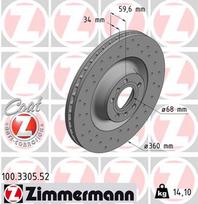 ZIMMERMANN Stabdžių diskas SPORT BRAKE DISC Z 100.3305.52