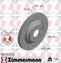 ZIMMERMANN Stabdžių diskas SPORT BRAKE DISC Z 100.3321.52