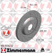 ZIMMERMANN Stabdžių diskas SPORT BRAKE DISC Z 100.3334.52