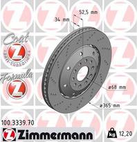 ZIMMERMANN Stabdžių diskas FORMULA Z BRAKE DISC 100.3339.70