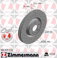 ZIMMERMANN Stabdžių diskas SPORT BRAKE DISC Z 100.3357.52