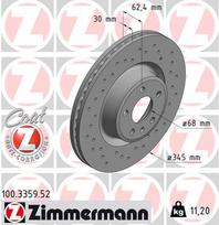 ZIMMERMANN Stabdžių diskas SPORT BRAKE DISC Z 100.3359.52
