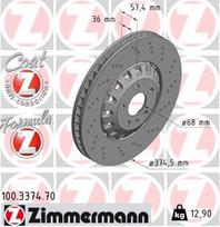 ZIMMERMANN Stabdžių diskas FORMULA Z BRAKE DISC 100.3374.70