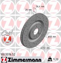 ZIMMERMANN Stabdžių diskas SPORT BRAKE DISC Z 100.3376.52