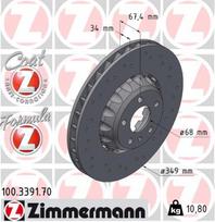 ZIMMERMANN Stabdžių diskas FORMULA Z BRAKE DISC 100.3391.70