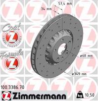 ZIMMERMANN Stabdžių diskas FORMULA Z BRAKE DISC 100.3386.70
