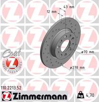 ZIMMERMANN Stabdžių diskas SPORT BRAKE DISC Z 110.2213.52
