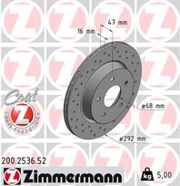 ZIMMERMANN Stabdžių diskas SPORT BRAKE DISC Z 200.2536.52