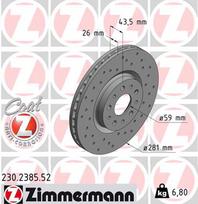 ZIMMERMANN Stabdžių diskas SPORT BRAKE DISC Z 230.2385.52