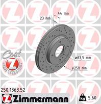 ZIMMERMANN Stabdžių diskas SPORT BRAKE DISC Z 250.1363.52