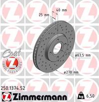 ZIMMERMANN Stabdžių diskas SPORT BRAKE DISC Z 250.1374.52