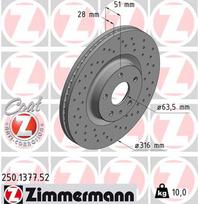 ZIMMERMANN Stabdžių diskas SPORT BRAKE DISC Z 250.1377.52