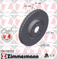 ZIMMERMANN Stabdžių diskas SPORT BRAKE DISC Z 250.1387.52