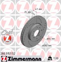 ZIMMERMANN Stabdžių diskas SPORT BRAKE DISC Z 280.3157.52