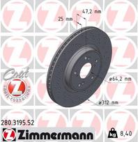 ZIMMERMANN Stabdžių diskas SPORT BRAKE DISC Z 280.3195.52
