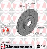 ZIMMERMANN Stabdžių diskas SPORT BRAKE DISC Z 285.3513.52
