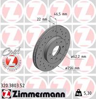 ZIMMERMANN Stabdžių diskas SPORT BRAKE DISC Z 320.3803.52