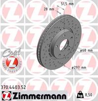 ZIMMERMANN Stabdžių diskas SPORT BRAKE DISC Z 370.4403.52